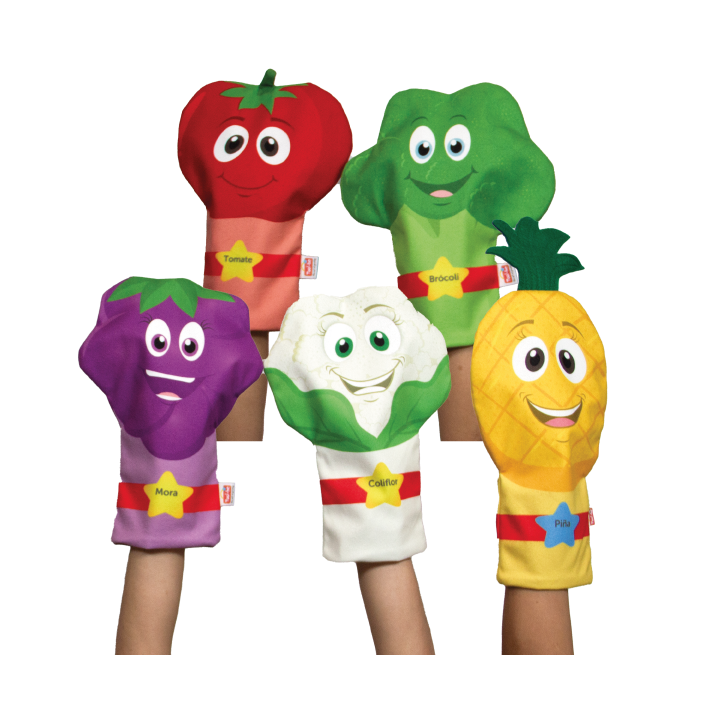 Títeres de frutas y verduras - Los 5 colores de la salud - Tool-be